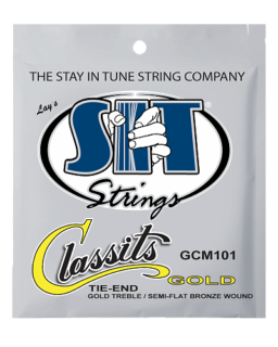 Струны GCM101 MEDIUM TENSION CLASSITS ELITE SEMI-FLAT 80/20 WOUND WITH GOLD TREBLES TIE END